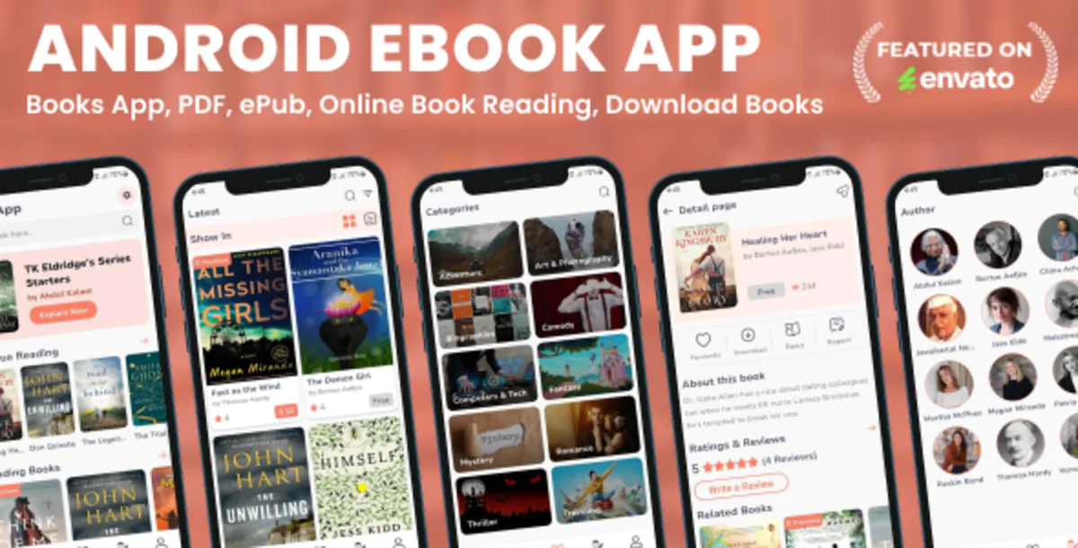 Android EBook App (Books App, PDF, ePub, Online Book Reading, Download Books)